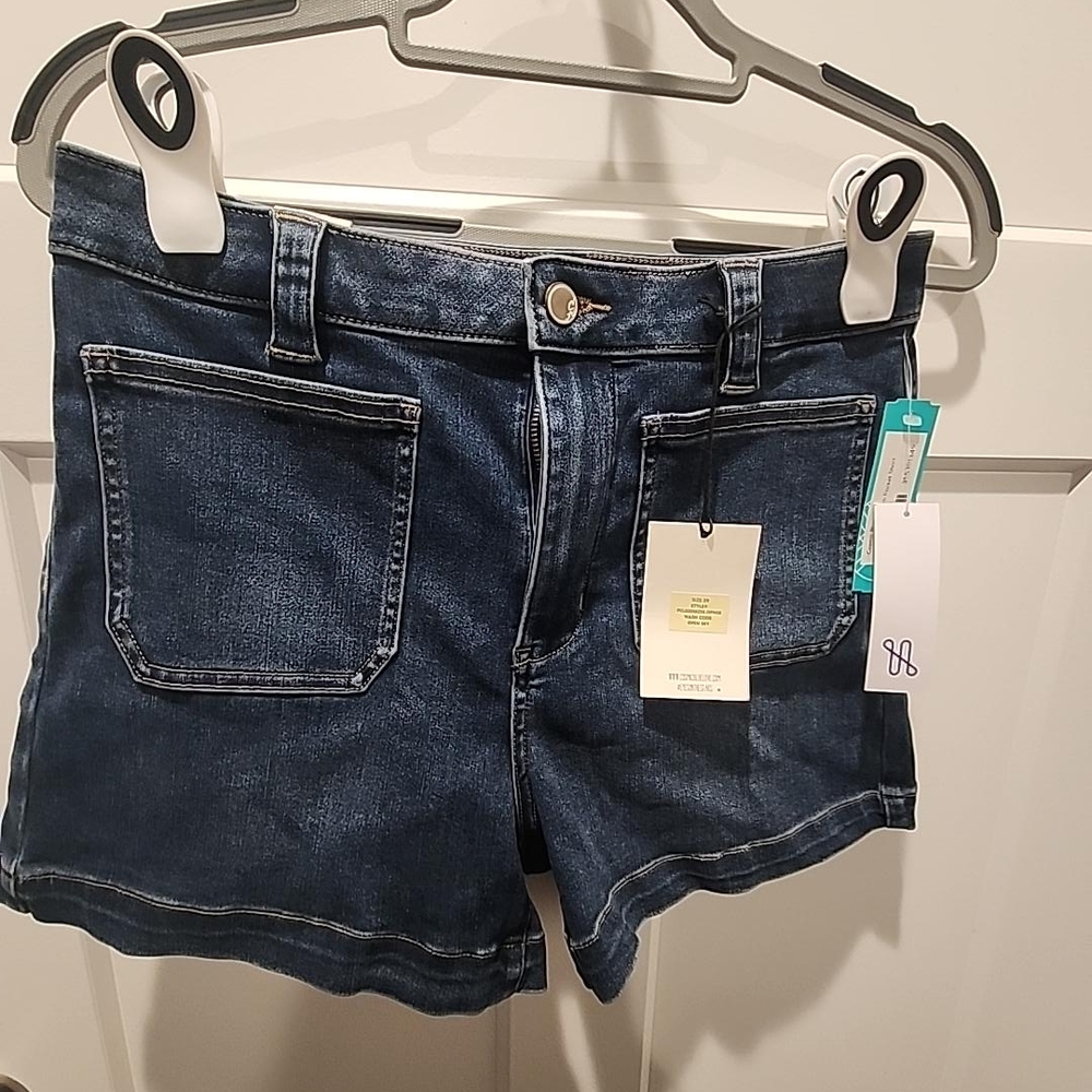 NWT Cosmic Blue Love Denim Shorts Size 29 Open Sky